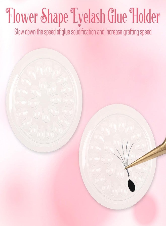 Zelphvt False Lash Glue Holder, 100Pcs False Eyelashes Glue Holders Plastic Eyelash Pads Disposable Eyelash Tray Plastic Glues Pallet Pad Lash Trays for Lashs Extensions (Transparent) - Image 4